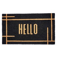 Calloway Mills 107393672 Modern Black Hello Doormat 36 X 72 36 X 72