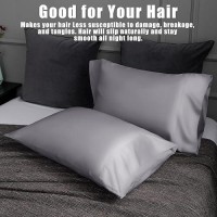 Dark Grey Pillow Cases King Size 2 Pack Bamboo Rayon Cooling Pillowcases With Envelope Closure Cool Breathable Pillow Case For