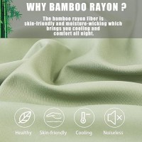 Green Pillow Cases Queen Size 2 Pack Bamboo Rayon Cooling Pillowcases With Envelope Closure Cool Breathable Pillow Case For Ho