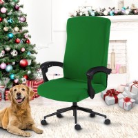 Elastic Computer Chair Cover With Durable Zipper - Protective Removable Washable Universal Office Desk Chair Seat Slip Cover - Stretchy Soft Anti-Dust Desk Chair Seat Protector For Dogs, Cats, Pets