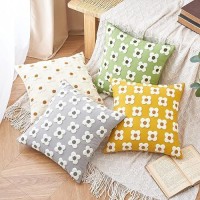 Emema Decorative Throw Pillow Covers Sun Flower Jacquard Pillowcase Cushion Case Square For Couch Sofa Bed Living Room Bedroom S