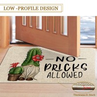 Roszwtit Spring Summer Door Mat 30 X 17 Inch No Picks Allowed Cactus Gnome Doormat Indoor Outdoor Entrance Funny Floor Mat Non S