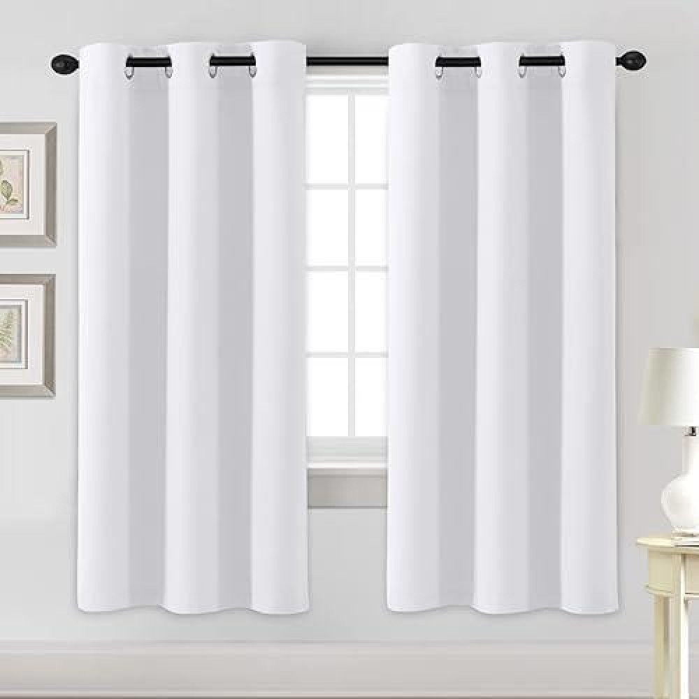 Hversailtex White Curtains For Bedroom Thermal Insulated Room Darkening Living Room Curtains Grommet Privacy Protection Window