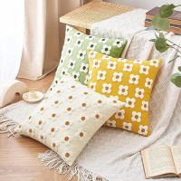 Emema Decorative Throw Pillow Covers Sun Flower Jacquard Pillowcase Cushion Case Square For Couch Sofa Bed Living Room Bedroom S