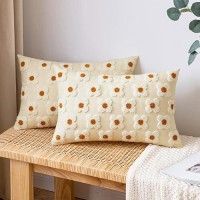 Emema Decorative Throw Pillow Covers Sun Flower Jacquard Pillowcase Cushion Case Rectangle For Couch Sofa Bed Living Room Bedroo