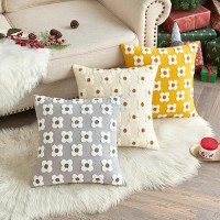 Emema Decorative Throw Pillow Covers Sun Flower Jacquard Pillowcase Cushion Case Rectangle For Couch Sofa Bed Living Room Bedroo