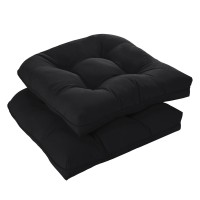 Downluxe Outdoor Chair Cushions, Waterproof Tufted Overstuffed U-Shaped Memory Foam Seat Cushions For Patio Funiture, 19