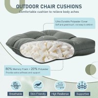 Downluxe Outdoor Chair Cushions Set Of 2 For Patio Furniture Waterproof Tufted Overstuffed Patio Furniture Cushions Memory Foa