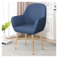 Yxzn Accent Slipcover Stretch Dining Room Chair Covers For Office Home Desk Chair Protector Curved Back Armchair Chair Cover Removable Washable (Color : Dark Blue, Size : 1Pc)