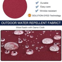 Nettypro Outdoor Cushion Covers Replacement Set 4 Water Repellent Uv Resistant Patio Chair Seat Cushion Slipcover With Zipper And Tie  24 X 24 X 4 Inch  Burgundy