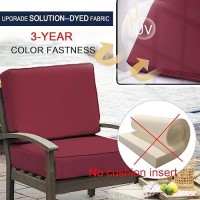 Nettypro Outdoor Cushion Covers Replacement Set 4 Water Repellent Uv Resistant Patio Chair Seat Cushion Slipcover With Zipper And Tie  24 X 24 X 4 Inch  Burgundy