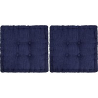 Chezmax Floor Pillows & Cushion Large Indoor/Outdoor Corn Velvet Seat Pads Square Epe Chair Pillow Non-Slip Sweet Soft Seatback Seating Pouf For Window Office Dining Home Car Pack Of 2 Dark Blue 18