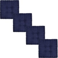 Chezmax Floor Pillows & Cushion Large Indoor/Outdoor Corn Velvet Seat Pads Square Epe Chair Pillow Non-Slip Sweet Soft Seatback Seating Pouf For Window Office Dining Home Car Pack Of 4 Dark Blue 20