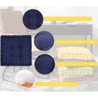 Chezmax Floor Pillows & Cushion Large Indoor/Outdoor Corn Velvet Seat Pads Square Epe Chair Pillow Non-Slip Sweet Soft Seatback Seating Pouf For Window Office Dining Home Car Pack Of 4 Dark Blue 20