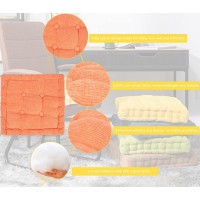 Chezmax Floor Pillows & Cushion Large Indoor/Outdoor Corn Velvet Seat Pads Square Epe Chair Pillow Non-Slip Sweet Soft Seatback Seating Pouf For Window Office Dining Home Car Pack Of 2 Orange 16