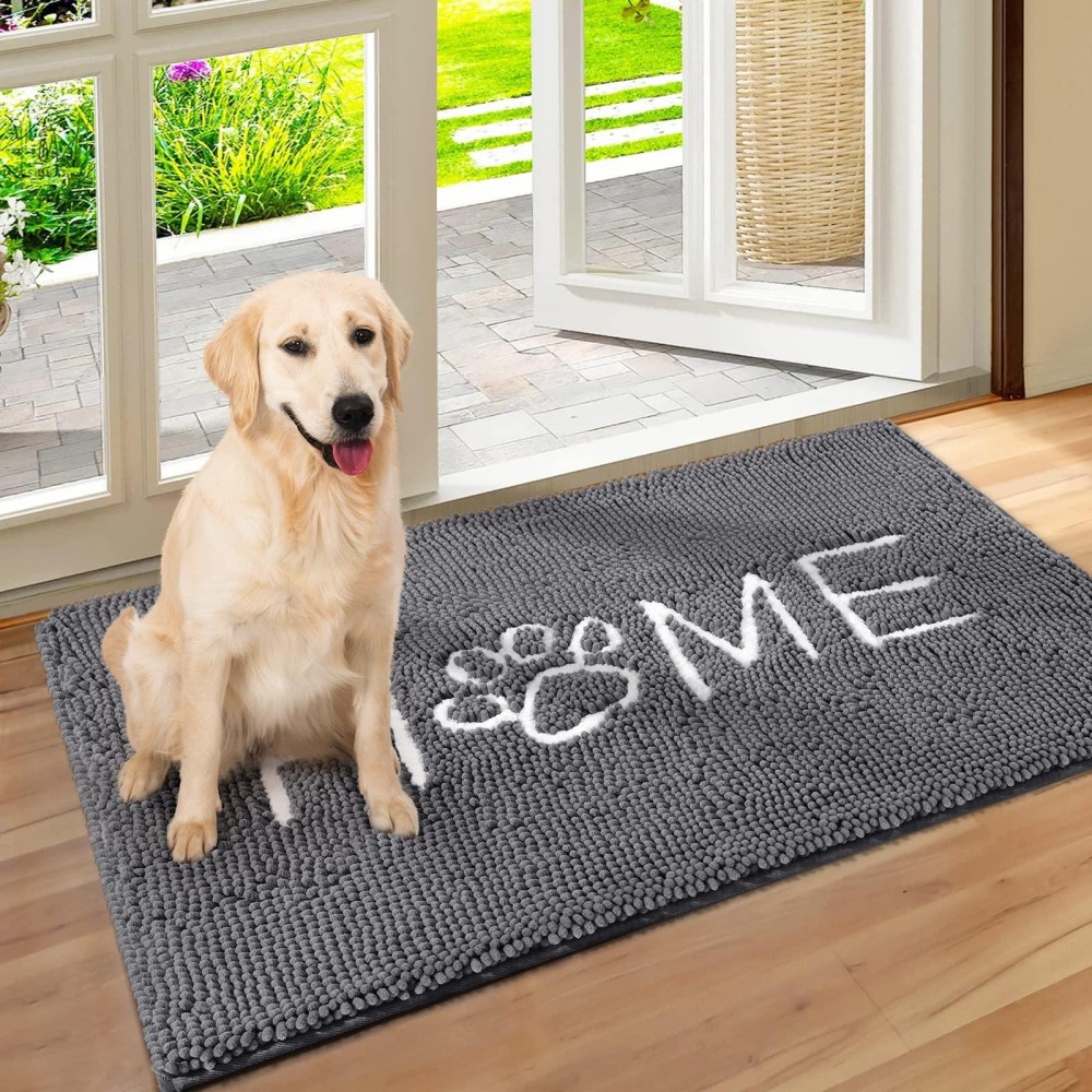 Homeideas Doormat Indoor Entrance 36X24 Washable Dog Mat For Muddy Shoes Paws Non Slip Front Welcome Door Mat For Entryw