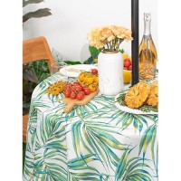 Yihomer Indoor Outdoor Tabletop For Spring Summer Decorations Picnics And Dinner Parties Stain And Water Resistant Palm Leav