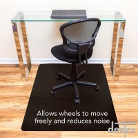 Desku Office Desk Chair Mat With Lip - Pvc Mat For Hard Floor Protection, Black, 45 Inches X 53 Inches, Made In The Usa, Home Office Supplies