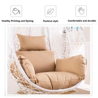 Nmg1 Hanging Egg Chair Cushions Cover, Overstuffed Swing Chair Cushion Pads Cover, Hanging Basket Chair Seat Cushion Replacement Cover(No Padding) (Color : Orange)