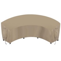 Outdoorlines Waterproof Curved Outdoor Sectional Cover - Uv Resistant Windproof Patio Sectional Sofa Covers For Deck, Lawn And Backyard, Heavy Duty Furniture Covers (150Lx36Dx38Hx112Fl, Camel)