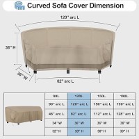 Outdoorlines Waterproof Curved Outdoor Sectional Cover Uv Resistant Windproof Patio Sectional Sofa Covers For Deck Lawn And B