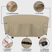 Outdoorlines Waterproof Curved Outdoor Sectional Cover - Uv Resistant Windproof Patio Sectional Sofa Covers For Deck, Lawn And Backyard, Heavy Duty Furniture Covers (90Lx34Dx32Hx46Fl, Camel)