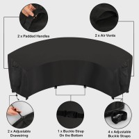 Outdoorlines Waterproof Curved Outdoor Sectional Cover - Uv Resistant Windproof Patio Sectional Sofa Covers For Deck, Lawn And Backyard, Heavy Duty Furniture Covers (150Lx36Dx38Hx112Fl, Black)