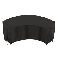 Outdoorlines Waterproof Curved Outdoor Sectional Cover - Uv Resistant Windproof Patio Sectional Sofa Covers For Deck, Lawn And Backyard, Heavy Duty Furniture Covers (90Lx34Dx32Hx46Fl, Black)