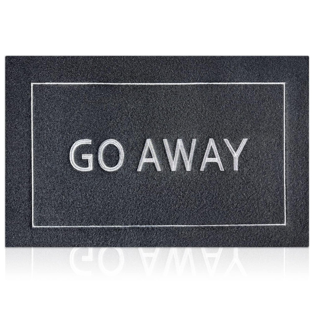 Jjuuyou Door Mat For Front Door Durable Welcome Mats Outdoor Indoor Non Slip Doormat Go Away Funny Rubber Door Decor For Home Fa