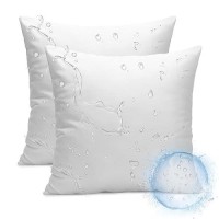 Ashler Outdoor Pillows 18 X 18 Pillow Inserts Set Of 2 Waterproof Throw Pillow Inserts Hypoallergenic Pillow For Patio Water