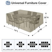 Outdoorlines Outdoor Waterproof Patio Table Furniture Set Covers Rectangle Couch Sectional Cover Outside Weatherproof Patio Fu