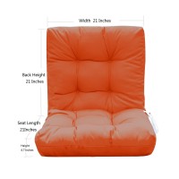 Qilloway Outdoor Seat/Back Chair Cushion Tufted Pillow, Spring/Summer Seasonal Replacement Cushions. (Orange)