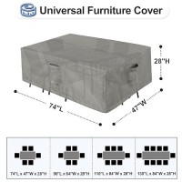 Outdoorlines Outdoor Waterproof Patio Table Furniture Set Covers Rectangle Couch Sectional Cover Outside Weatherproof Patio Fu