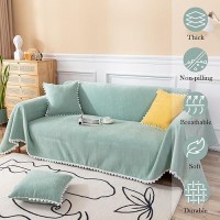 Handontime Cute Sofa Covers Light Green Couch Covers For 3 Cushion Couch Sofa With White Daisy Lace Green Sofa Slipcovers Chenil