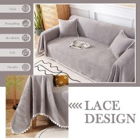 Handontime Couch Cover For Dogs Grey Sectional Couch Covers For 3 Cushion Couch Sofa Flower Lace Sofa Covers Machine Washable Ea