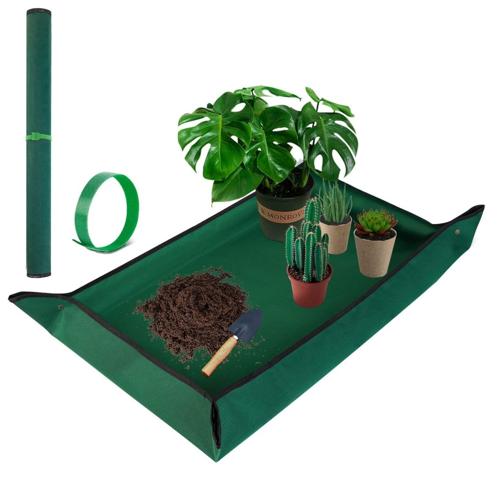 Extra Large Repotting Mat For Indoor Plant Transplanting And Mess Control 43 X 29 Thickened Waterproof Foldable And Easy