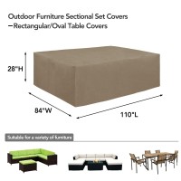 Easy-Going 600D Heavy Duty Patio Furniture Cover, Outdoor Rectangular Table And Chair Set Cover, Waterproof Outdoor Sectional Set Cover (110