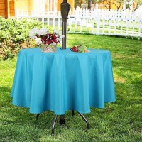 Youngseahome Outdoor Tablecloth Wrinklefree Stain Resistant Waterproof Polyester Fabric Table Cover With Zipper Umbrella Hole F