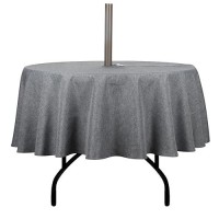 Youngseahome Outdoor Tablecloth Wrinklefree Stain Resistant Waterproof Polyester Fabric Table Cover With Zipper Umbrella Hole F