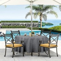 Youngseahome Outdoor Tablecloth Wrinklefree Stain Resistant Waterproof Polyester Fabric Table Cover With Zipper Umbrella Hole F