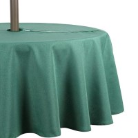 Youngseahome Outdoor Tablecloth Wrinklefree Stain Resistant Waterproof Polyester Fabric Table Cover With Zipper Umbrella Hole F