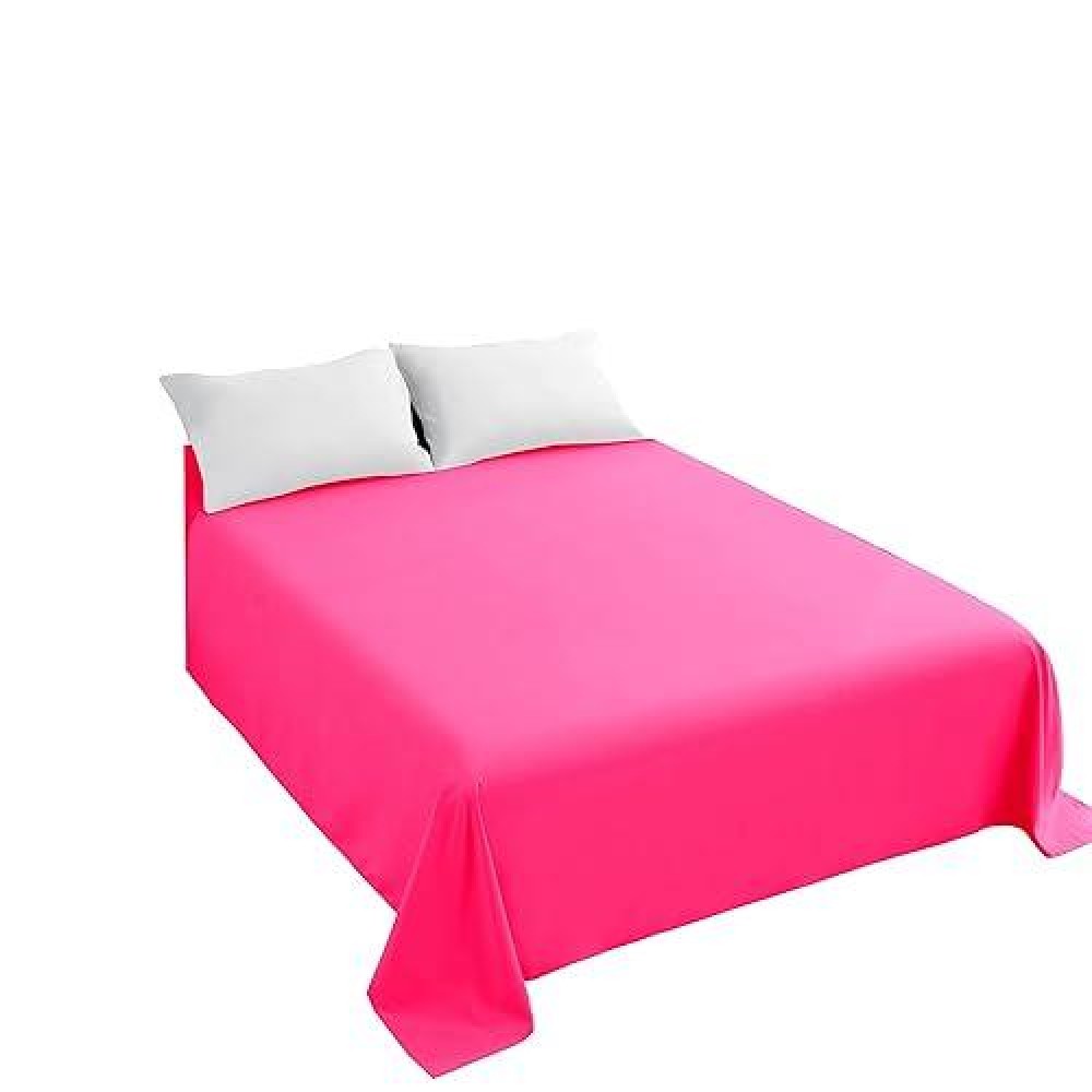 Sfoothome Bed Top Sheet Luxury Flat Sheet Sold Separately Hot Pink Cal King