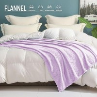 Exclusivo Mezcla Lilac Purple Fleece Throw Blanket For Couch Bed Super Soft Cozy Blankets With Decorative Wave Textured Lightw