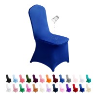 Supero Waterproof Spandex Chair Cover 25Pcs, Stretch Dining Chair Covers, Polyester Outdoor Chair Covers, Protector Stretch Chair Cover For Party Universal, Banquet, Wedding Event, Hotel(Royal Blue)