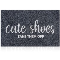 Aoaopq Front Door Indoor Outdoor Entrance Doormat Grey Rubber Welcome Door Mat Cute Shoes Take Them Off Doormat Anti Slip Easy T