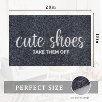 Aoaopq Front Door Indoor Outdoor Entrance Doormat Grey Rubber Welcome Door Mat Cute Shoes Take Them Off Doormat Anti Slip Easy T