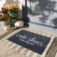 Aoaopq Front Door Indoor Outdoor Entrance Doormat Grey Rubber Welcome Door Mat Cute Shoes Take Them Off Doormat Anti Slip Easy T