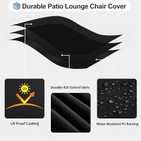 Outdoorlines Outdoor Waterproof Patio Chaise Lounge Chair Cover Uv Resistant Lounger Covers Heavy Duty Weatherproof Patio Sofa