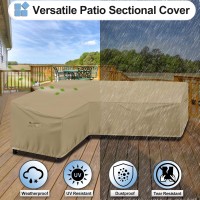 Outdoorlines Waterproof Outdoor Patio Sectional Cover - Uv Resistant & Windproof L-Shaped Patio Furniture Covers For Deck, Lawn And Backyard, 420D Heavy Duty Couch Cover, Right Facing, 104