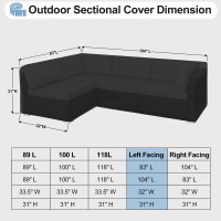 Outdoorlines Waterproof Outdoor Patio Sectional Cover - Uv Resistant & Windproof L-Shaped Patio Furniture Covers For Deck, Lawn And Backyard, 420D Heavy Duty Couch Cover, Left Facing, 83